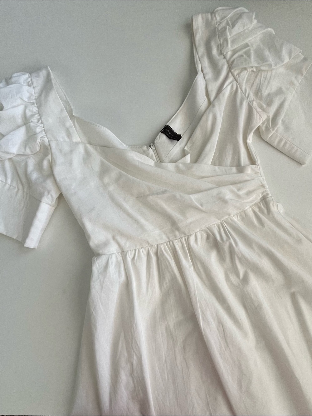 Valija White Puff Sleeve Dress- 100%Cotton